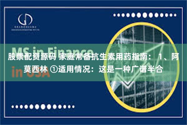 股票配资源码 家庭常备抗生素用药指南： 1、阿莫西林 ①适用情况：这是一种广谱半合