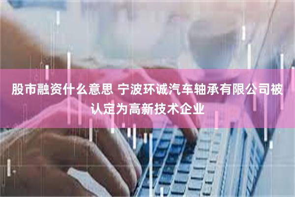 股市融资什么意思 宁波环诚汽车轴承有限公司被认定为高新技术企业