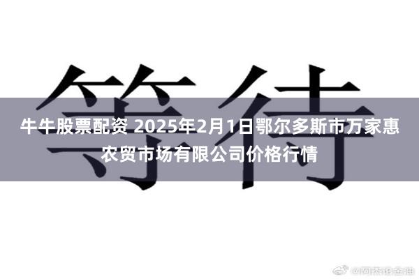 牛牛股票配资 2025年2月1日鄂尔多斯市万家惠农贸市场有限公司价格行情