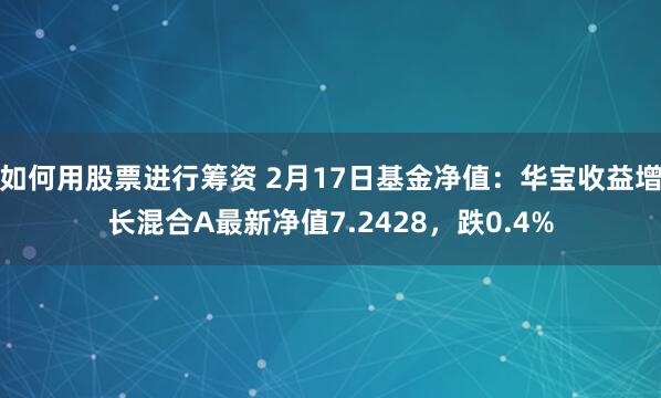 如何用股票进行筹资 2月17日基金净值：华宝收益增长混合A最新净值7.2428，跌0.4%